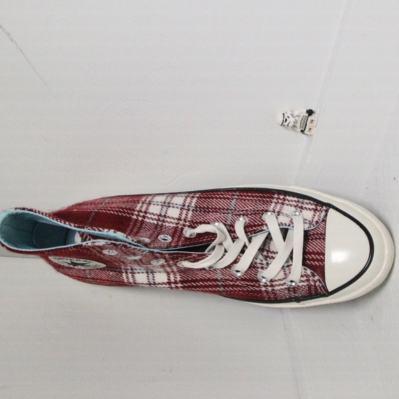 Converse Chuck 70 Red Elevated Plaid High Tops - Picture 5 of 6